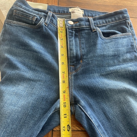 L’Agence El Matador High Rise Slim Denim Jeans Raw Hem Blue Sz 27 - Picture 8 of 12